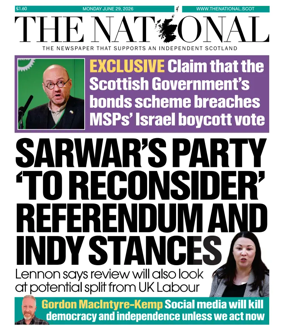 Cover of The National (Scotland)