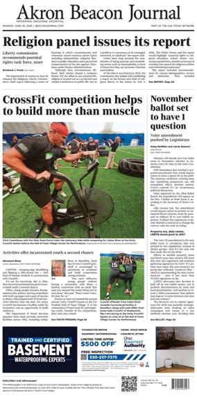 Cover of Akron Beacon Journal