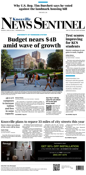 Cover of Knoxville News Sentinel