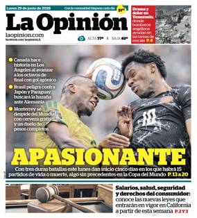 Cover of La Opinion