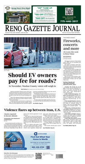 Cover of Reno Gazette Journal