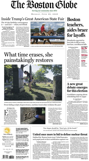 Cover of The Boston Globe