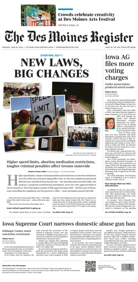 Cover of The Des Moines Register