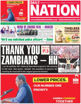 Cover of Daily Nation Newspaper