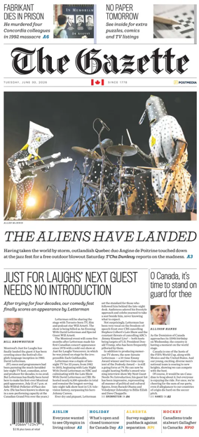 Cover of Montreal Gazette