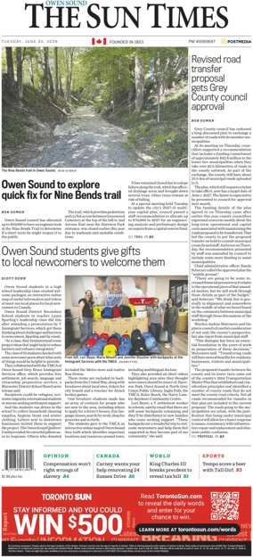 Cover of The Sun Times (Owen Sound)