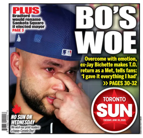 Cover of Toronto Sun