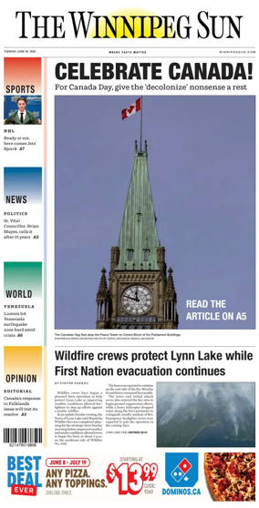 Cover of Winnipeg Sun
