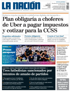 Cover of La Nacion (Costa Rica)