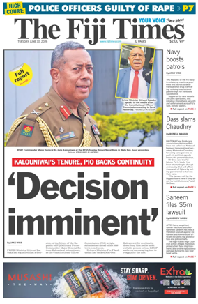 Cover of The Fiji Times