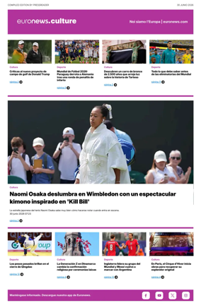 Cover of Euronews Culture and Sport (Spanish) Compiled Edition