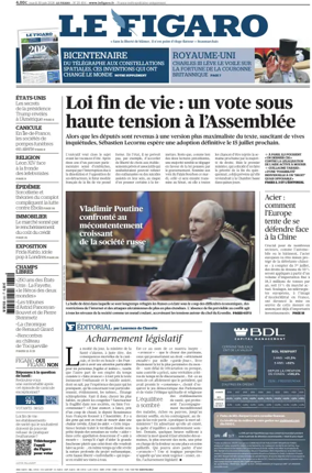 Cover of Le Figaro