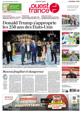 Cover of Ouest-France (Fougeres Vitre)