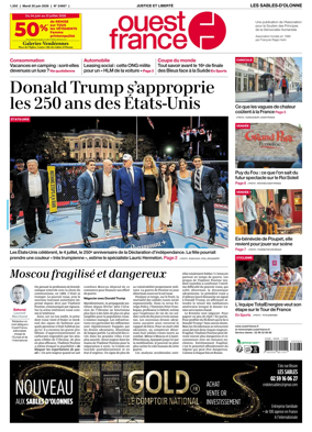 Cover of Ouest France (Les Sables-d'Olonne)