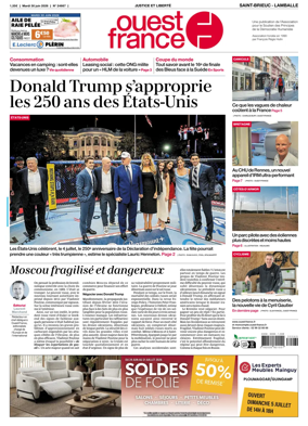 Cover of Ouest-France (Saint-Brieuc Lamballe)