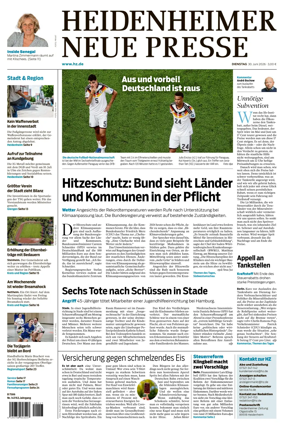 Cover of Heidenheimer Neue Presse
