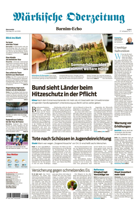 Cover of Markische Oderzeitung Eberswalde