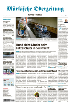 Cover of Markische Oderzeitung Spree-Journal