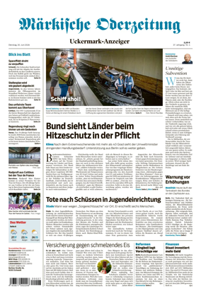 Cover of Markische Oderzeitung Uckermarkanzeiger