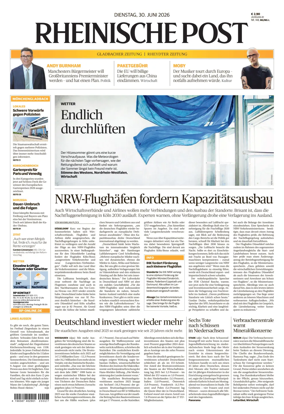 Cover of Rheinische Post - Monchengladbach and Korschenbroich