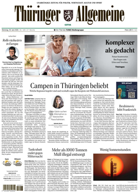 Cover of Thuringer Allgemeine (Gotha)