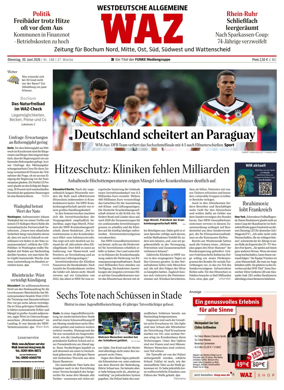 Cover of Westdeutsche Allgemeine Zeitung (Bochum)