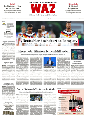 Cover of Westdeutsche Allgemeine Zeitung (Bottrop)