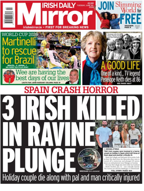 Cover of Irish Daily Mirror