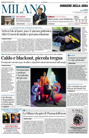 Cover of Corriere della Sera (Milano)