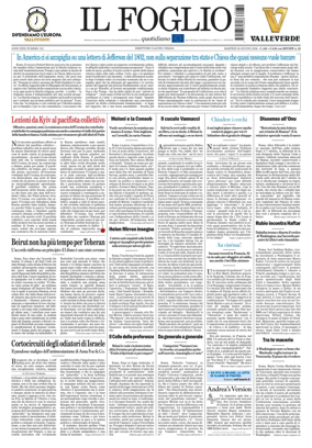 Cover of Il Foglio Quotidiano
