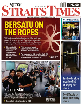 Cover of New Straits Times