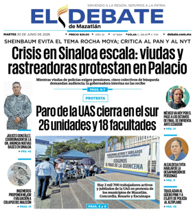 Cover of El Debate de Mazatlan