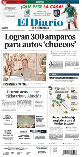 Cover of El Diario de Chihuahua