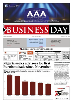 Cover of Business Day (Nigeria)