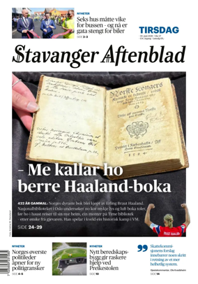 Cover of Stavanger Aftenblad