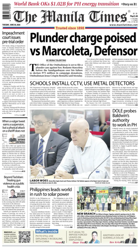 Cover of The Manila Times