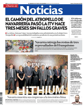 Cover of Diario de Noticias (Spain)