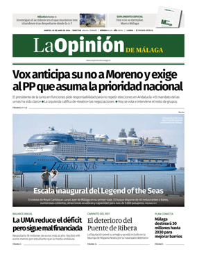 Cover of La Opinion de Malaga