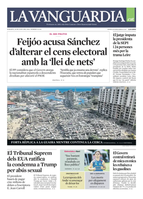 Cover of La Vanguardia (Catala)