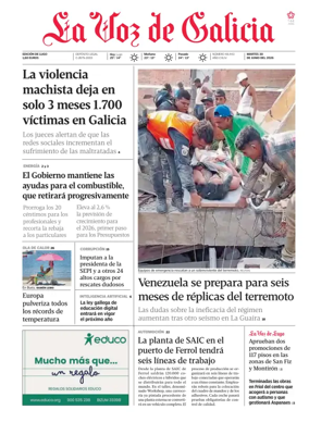 Cover of La Voz de Galicia (Lugo)