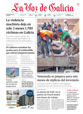 Cover of La Voz de Galicia (Ourense)