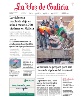 Cover of La Voz de Galicia (Pontevedra)