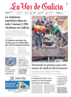Cover of La Voz de Galicia (Santiago)