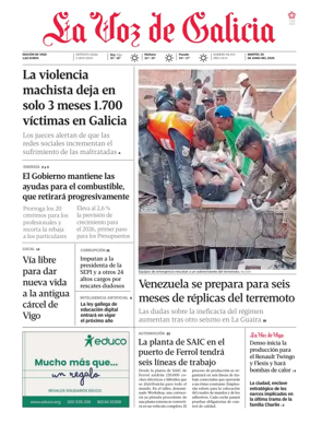 Cover of La Voz de Galicia (Vigo)