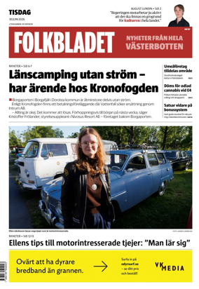 Cover of Folkbladet Vasterbotten