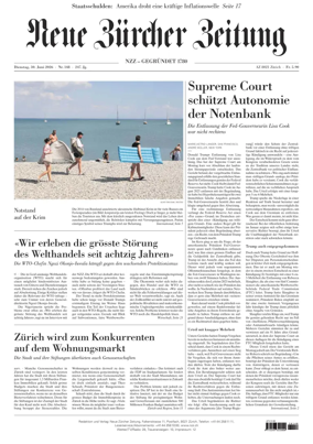Cover of Neue Zurcher Zeitung