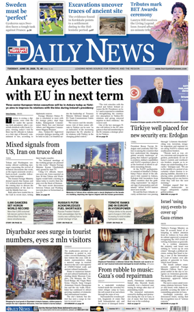 Cover of Hurriyet Daily News & Economic Review