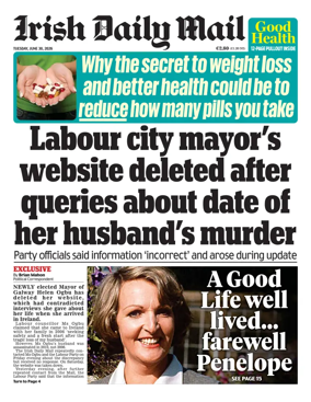 Cover of Irish Daily Mail
