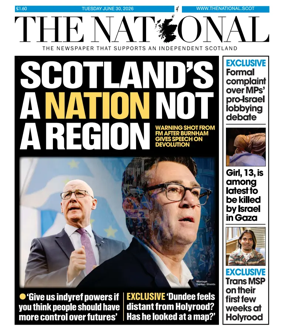 Cover of The National (Scotland)