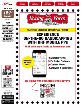 Cover of Daily Racing Form National Digital Edition